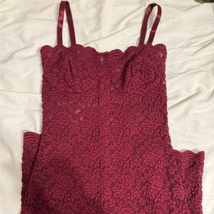 Arcina Ori Burgandy Lace Dress
